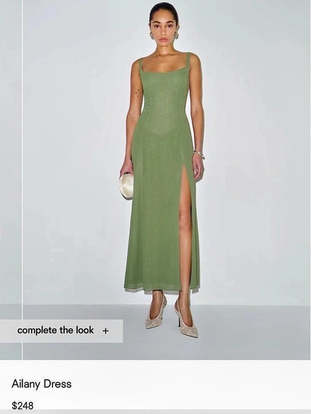 Reformation Ailany Midi Dress in Jade Green Size 6